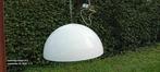 Vintage grote  witte Mushroom/Space Age metalen Hanglamp, Ophalen, Gebruikt, Metaal, Minder dan 50 cm