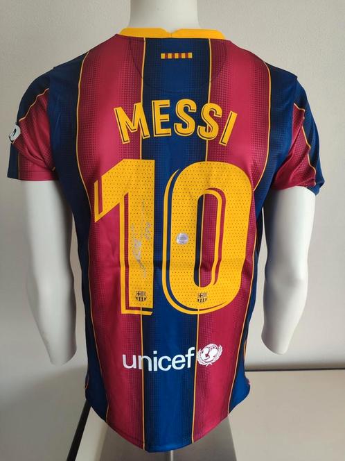 Gesigneerd Barcelona shirt door Lionel Messi met COA en foto, Verzamelen, Sportartikelen en Voetbal, Nieuw, Shirt, Buitenlandse clubs