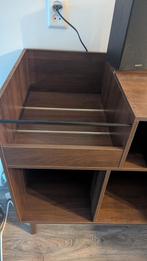 Record player table - With vinyl display area, 55 tot 75 cm, Zo goed als nieuw, Rechthoekig, Hout