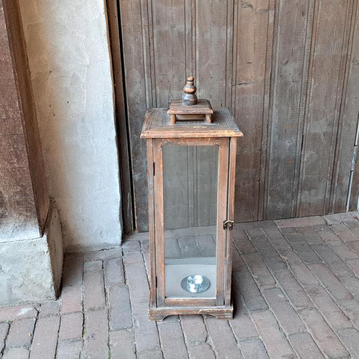 Grote landelijke houten lantaarn windlicht *Etage3*, Huis en Inrichting, Woonaccessoires | Overige, Zo goed als nieuw, Ophalen of Verzenden