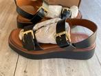 OPEN SANDALEN DUNU mt 40, Ophalen of Verzenden, Zo goed als nieuw, Zwart, Sandalen of Muiltjes