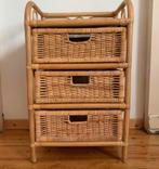 Mooie 3 ladenkast! Vintage, riet, Huis en Inrichting, Kasten | Ladekasten, Ophalen, 50 tot 100 cm, Zo goed als nieuw, 3 of 4 laden