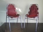 Vintage stoelen. Leer. Charlotte Perriand, Huis en Inrichting, Ophalen, Gebruikt, Twee, Bruin