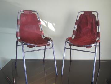 Vintage stoelen. Leer. Charlotte Perriand beschikbaar voor biedingen