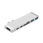 USB-C Hub 7-in-1 voor MacBook Pro & MacBook Air (zilver), Computers en Software, Dockingstations, Verzenden, Nieuw, USB-hub, Laptop