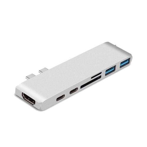 USB-C Hub 7-in-1 voor MacBook Pro & MacBook Air (zilver), Computers en Software, Dockingstations, Nieuw, USB-hub, Laptop, Verzenden