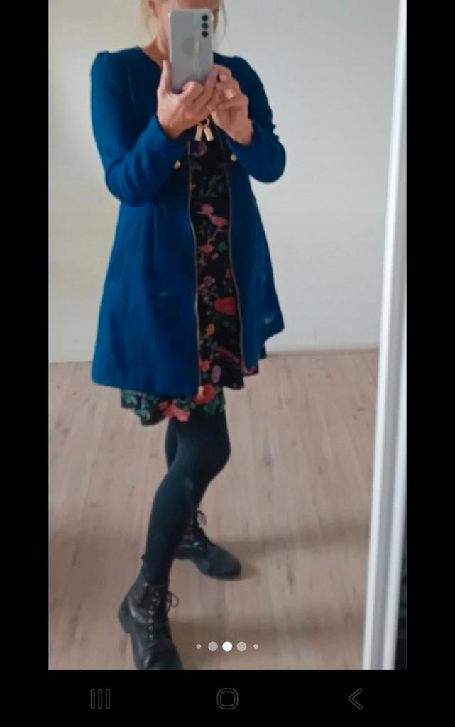 Smashed Lemon Mantel - Diepblauw - Maat 36, Kleding | Dames, Jassen | Zomer, Zo goed als nieuw, Maat 36 (S), Blauw, Ophalen of Verzenden
