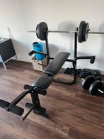 Halterbank en dumbels MOET WEG!!, Ophalen, Zo goed als nieuw, Fitnessbank