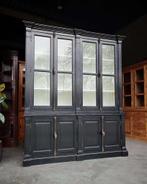 Klassieke franse Vitrinekast | Chique zwarte kast   #2467, Niet ingevuld, 200 cm of meer, 150 tot 200 cm, Niet ingevuld