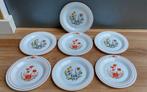 7 Arcopal ontbijt bord borden met wilde bloemen Vintage 70, Huis en Inrichting, Keuken | Servies, Ophalen of Verzenden, Bord(en)