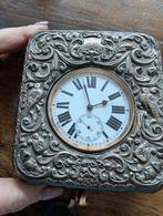 Antieke grote zakhorloge. Met zilveren voorkant rond 1900, Sieraden, Tassen en Uiterlijk, Horloges | Antiek, Ophalen of Verzenden