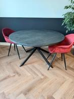 Eettafel Mangohout Zwart, Huis en Inrichting, Tafels | Eettafels, Ophalen, Rond, Zo goed als nieuw, Overige houtsoorten