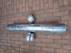 Spiraalbuis 125mm + sok & verloop, Doe-het-zelf en Verbouw, Buizen en Afvoer, Ophalen, Gebruikt, Zink, Minder dan 2 meter
