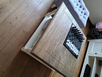 Salontafel ivoor en grijseiken beschikbaar voor biedingen