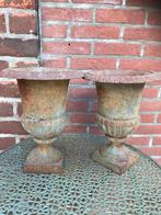 Set gietijzere tuinvazen 32 cm, Antiek en Kunst, Ophalen of Verzenden