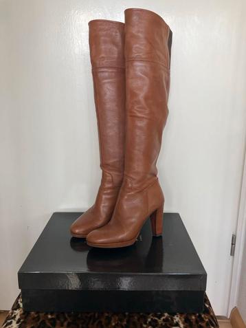 Bruine leren hoge laarzen, mt 37 beschikbaar voor biedingen