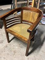 Art-deco barrel chair - teak-houten stoel - in goede staat, Antiek en Kunst, Ophalen