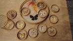 vintage vlinder set dienblad onderzetter s, Antiek en Kunst, Ophalen of Verzenden