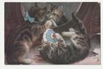 Oilette No. 3582 ansichtkaart met 2 katten 1933, Verzenden, 1920 tot 1940, Gelopen, Hond of Kat