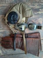 Luftwaffe Fliegerhelm, met bril en handschoenen, Verzamelen, Militaria | Tweede Wereldoorlog, Duitsland, Luchtmacht, Ophalen of Verzenden
