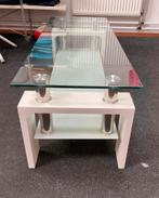 Glazen Salontafel - Modern Design, glas-hoogglans wit, Ophalen, Gebruikt, 100 tot 150 cm, 50 tot 100 cm