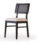 Design eetkamerstoel met rieten rugleuning – zwart hout, Hout, Zwart, Nieuw, Ophalen of Verzenden