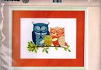 Cado pako groot borduurpakket, 3 gekleurde uilen op tak, Ophalen of Verzenden, Nieuw, Handborduren, Borduurpakket