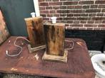 tafellamp driftwood tafellampen lampen 2x grote, Ophalen of Verzenden, Hout, Minder dan 50 cm