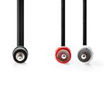 Stereo-Audiokabel 3,5 mm Male | 2x RCA Male | Vernikkeld | 3, Ophalen of Verzenden, Nieuw, Minder dan 2 meter, Coaxiale kabel