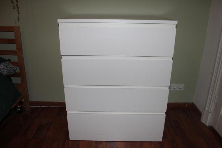 MALM Wit - 4 lades - 80x100x48cm, Huis en Inrichting, Kasten | Ladekasten, Zo goed als nieuw, Minder dan 100 cm, 50 tot 100 cm