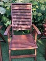 Houten tuinstoelen, Tuin en Terras, Ophalen, Gebruikt, Hout, Verstelbaar
