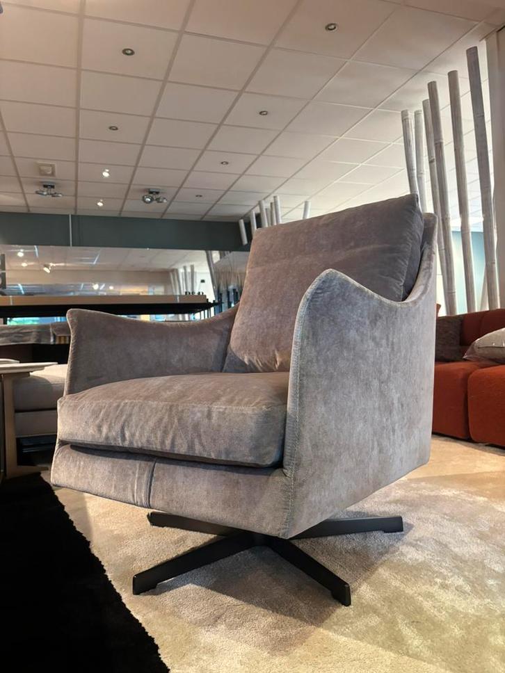 Flexform Boss swivel armchair velours stof. Cat Extra, Huis en Inrichting, Fauteuils, Stof, Ophalen of Verzenden