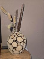 Houten Vaas met Decoratie, Overige materialen, Overige kleuren, Ophalen of Verzenden, Zo goed als nieuw