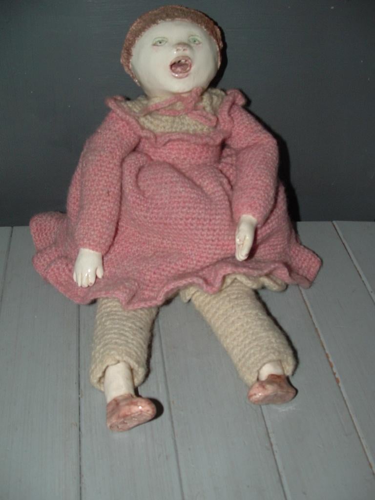 Pop gemerkt Klara Neke 77 porselein hoofd hand en voeten, Verzamelen, Poppen, Ophalen, Gebruikt, Pop