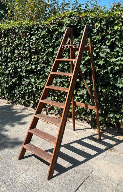 Prachtige antieke houten schilderstrap – decoratief & uniek, Antiek en Kunst, Curiosa en Brocante, Ophalen