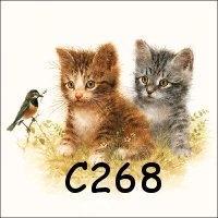 Servetten decoupage/bullet journal – poezen C268, Hobby en Vrije tijd, Knutselen, Nieuw, Materiaal, Verzenden