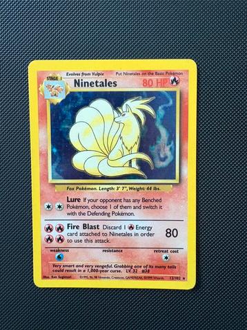 Ninetales holo 12/102 pokemon base set beschikbaar voor biedingen