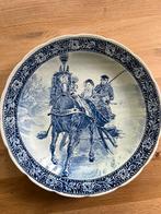 2 Delfts Blauwe borden paard en wagen 40 cm, Ophalen
