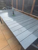 Tuintafel met 6 rieten stoelen, Ophalen of Verzenden, Gebruikt, Kunststof