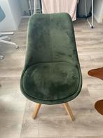 Vier mooie groene eetkamerstoelen met houten poten, Huis en Inrichting, Stoelen, Ophalen, Overige kleuren, Zo goed als nieuw, Vier