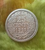 Zilveren 25 cent muntje 1911. Wilhelmina, Postzegels en Munten, Munten | Nederland, Ophalen of Verzenden