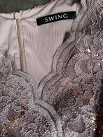 Mauve cocktailjurk met kant - Swing, Kleding | Dames, Jurken, Paars, Maat 42/44 (L), Ophalen of Verzenden, Zo goed als nieuw