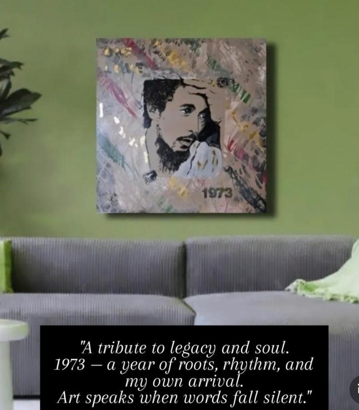 Bob Marley Schilderij - 1973 Tribute ️, Antiek en Kunst, Kunst | Schilderijen | Klassiek, Ophalen of Verzenden
