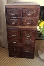 Antieke archief ladekast bestaande uit 3 losse ladeblokken, Ophalen