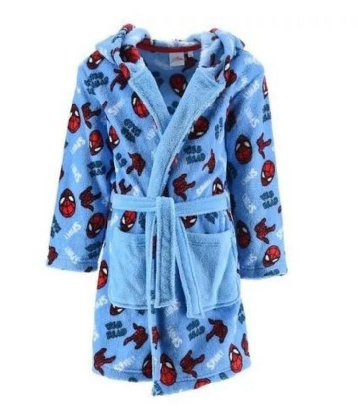 Spiderman fleece Badjas Blauw - Marvel - Maat 98 - 104, Kinderen en Baby's, Kinderkleding | Maat 104, Nieuw, Jongen, Nacht- of Onderkleding