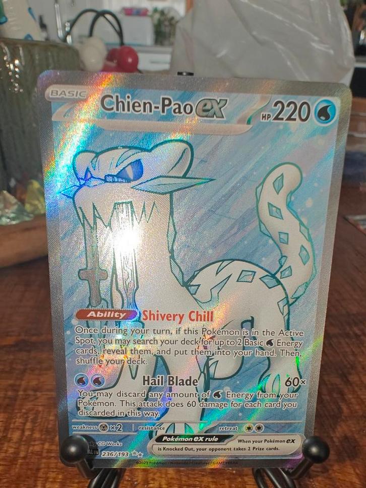 Chien-pao full art, Hobby en Vrije tijd, Verzamelkaartspellen | Pokémon, Zo goed als nieuw, Ophalen of Verzenden