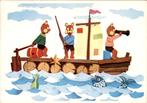 VHK, beren op boot, George Riel, Verzamelen, Ansichtkaarten | Themakaarten, Verzenden, 1960 tot 1980, Gelopen, Kinderen