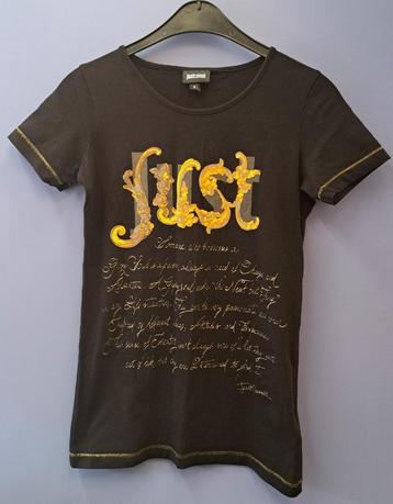 Just Cavalli (origineel) shirt zwart + gouden tekst S 43293 beschikbaar voor biedingen