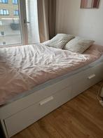 IKEA Brimnes bedframe 140 x 200, Huis en Inrichting, Slaapkamer | Bedden, Ophalen, Wit, Tweepersoons, 140 cm