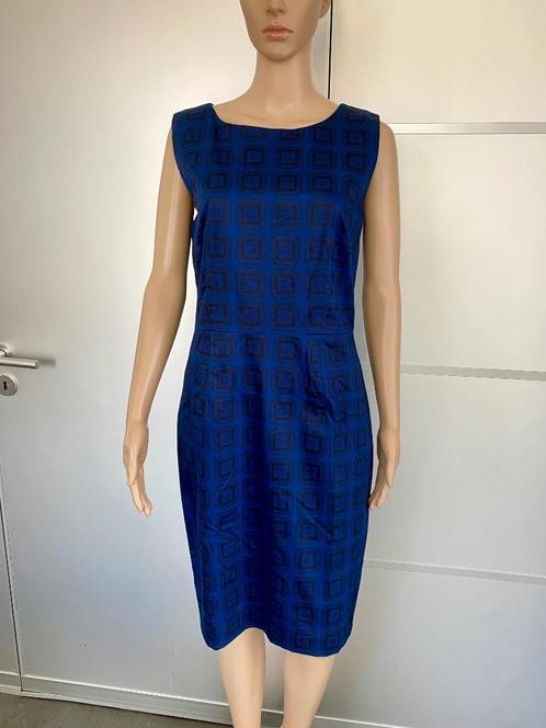 G456 Nieuw: Edith Ella mt. M=38 jurk donker-blauw/zwart, Kleding | Dames, Jurken, Nieuw, Maat 38/40 (M), Blauw, Knielengte, Ophalen of Verzenden